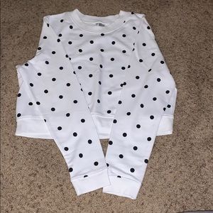 Polka Dot Crop Sweatshirt
